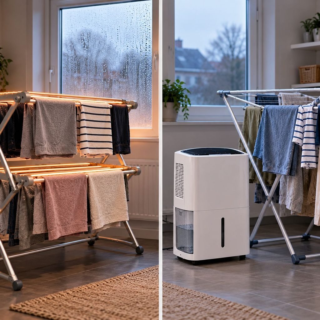 Dehumidifier vs Heated Airer Work - What Happens to All the Moisture - Image