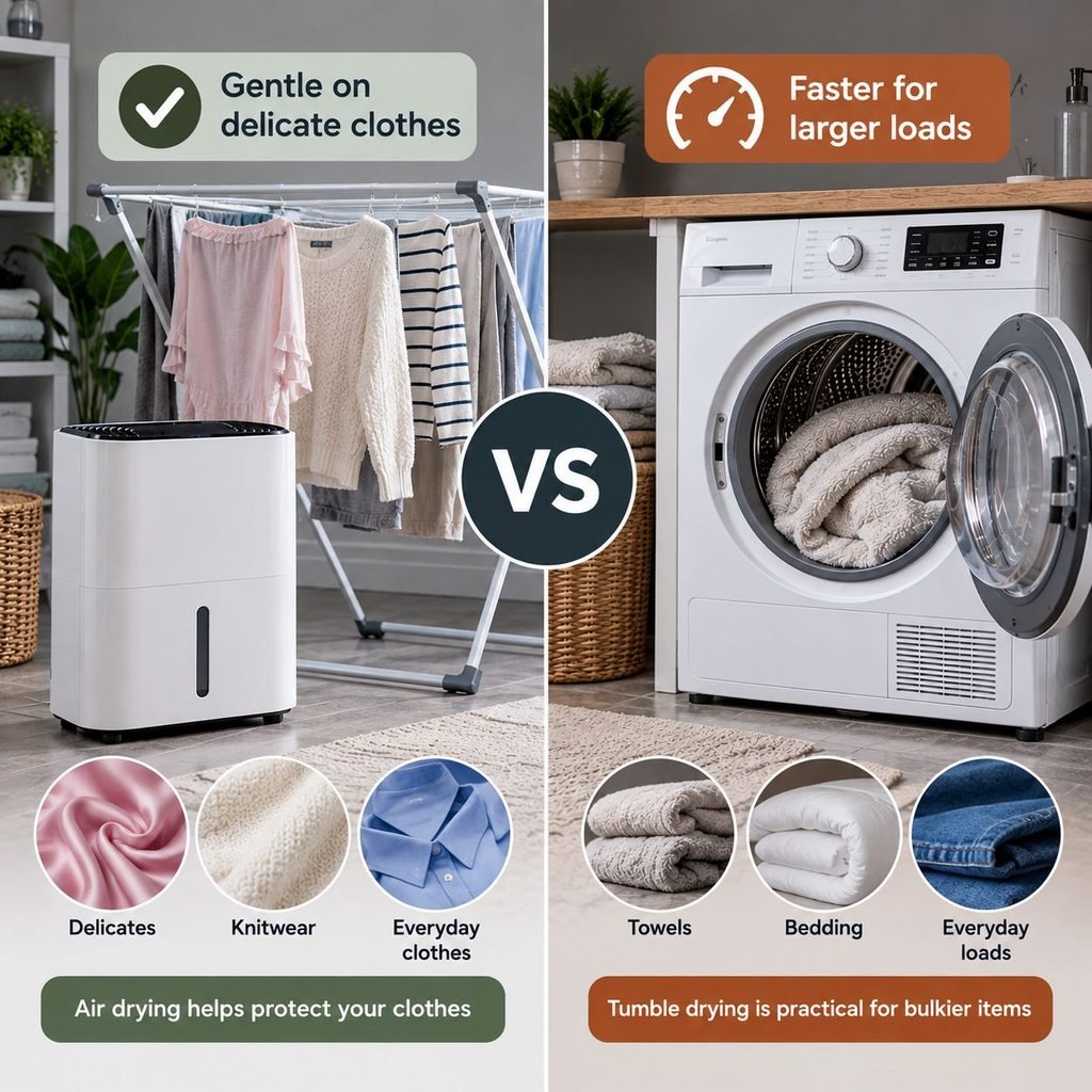 Dehumidifier vs Tumble Dryer: Which is Better for Clothes?