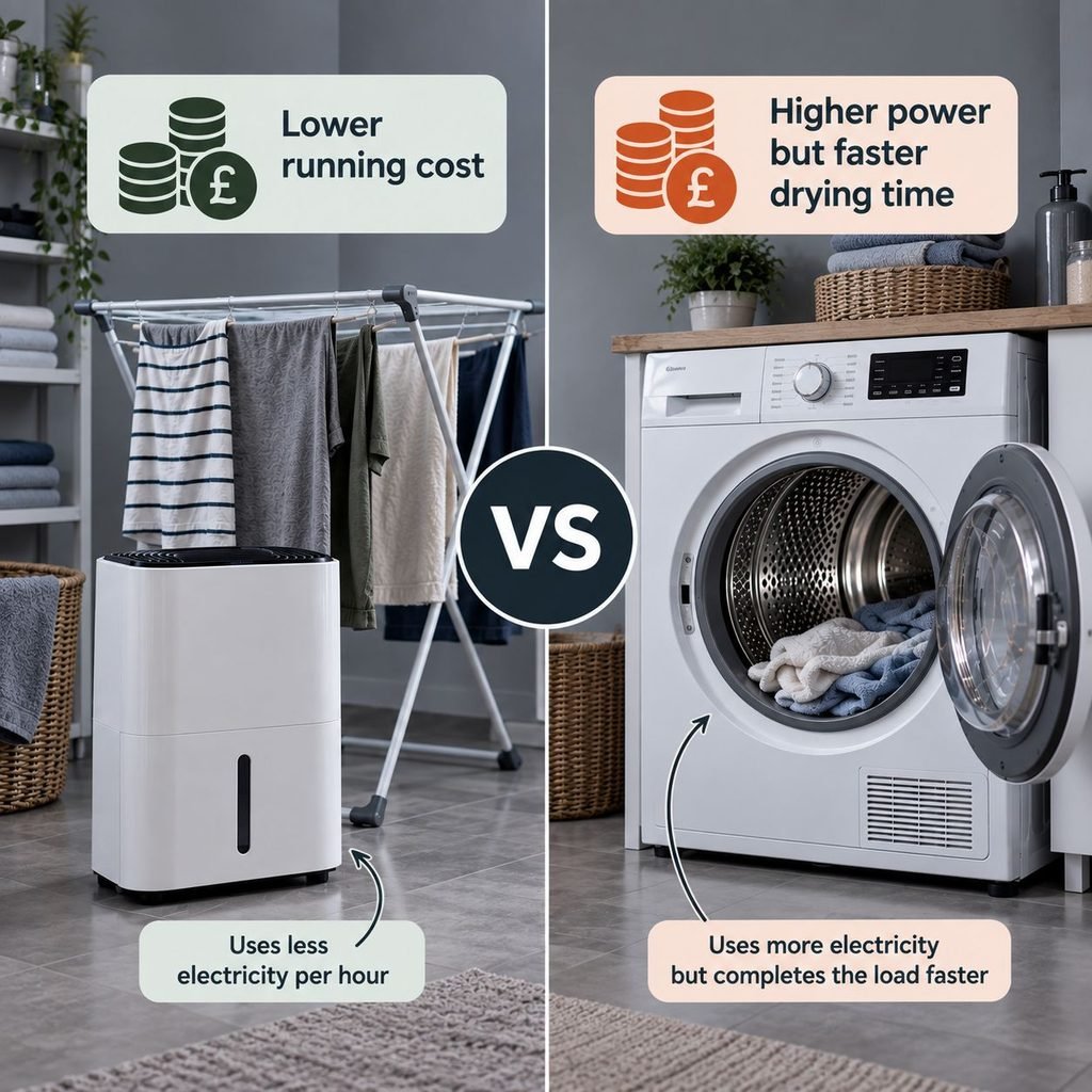 Dehumidifier vs Tumble Dryer - Running Cost Per Hour Image
