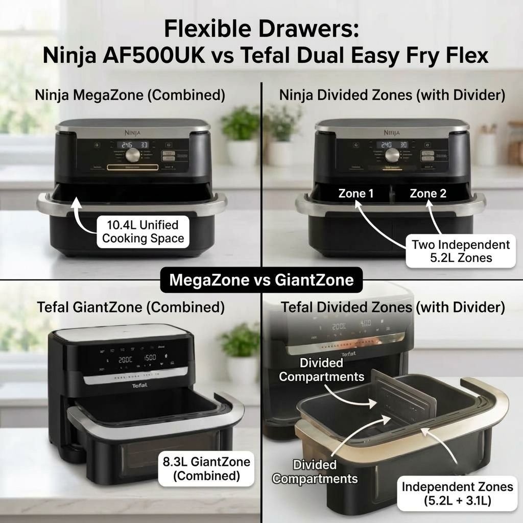 Ninja vs Tefal Air Fryers - Flexible Drawers