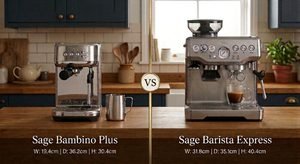 Sage Bambino Plus vs Barista Express Comparison with size
