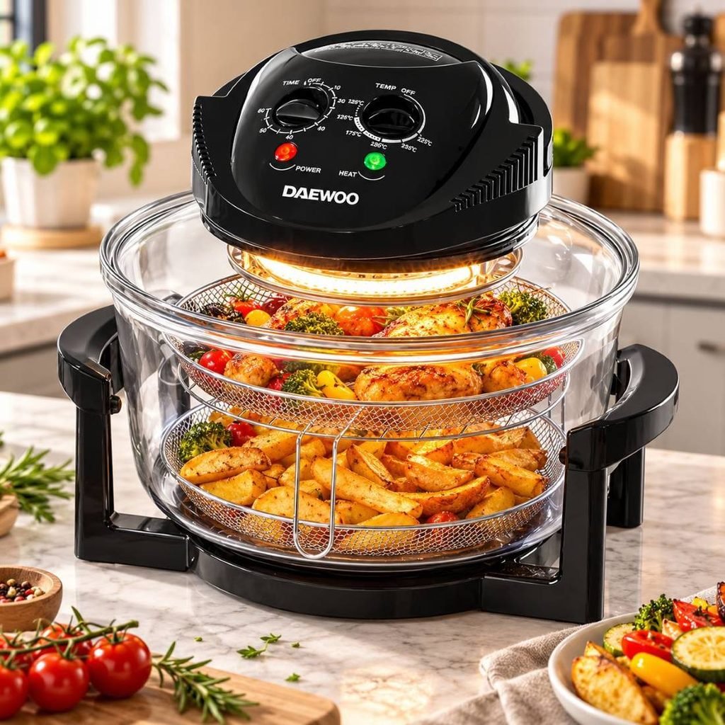 Daewoo 17L Deluxe Halogen Air Fryer (SDA2907): best budget glass-bowl option