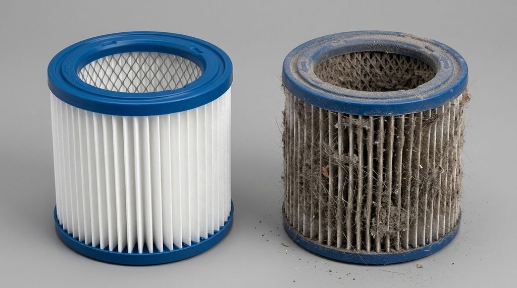 Vacuum filter clogged with dust
